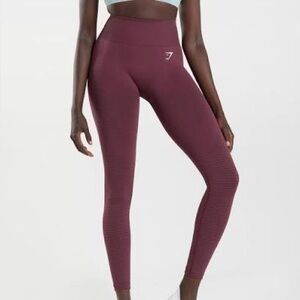 NWOT Gymshark Vital Seamless 2.0 Leggings - Baked Maroon Marl L